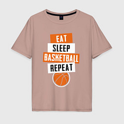 Мужская футболка оверсайз Eat sleep basketball