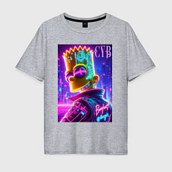 Мужская футболка оверсайз Cyber Bart - neon glow