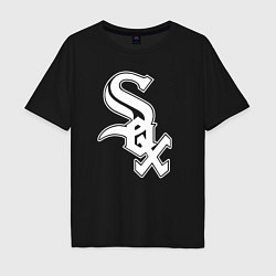 Футболка оверсайз мужская Chicago white sox - baseball, цвет: черный