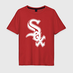 Футболка оверсайз мужская Chicago white sox - baseball, цвет: красный