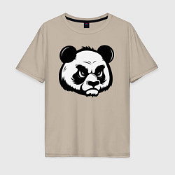 Футболка оверсайз мужская Недовольная морда панды, цвет: миндальный
