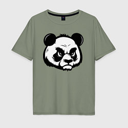 Мужская футболка оверсайз Недовольная морда панды