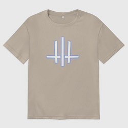 Футболка оверсайз мужская Wine and Rope W Neon Logo, цвет: миндальный