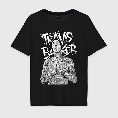 Мужская футболка оверсайз Travis Barker / Черный – фото 1