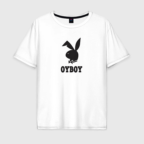 Мужская футболка оверсайз Ой бой / Белый – фото 1