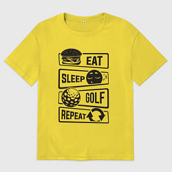 Мужская футболка оверсайз Есть спать гольф