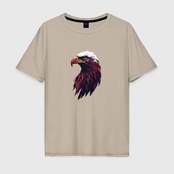Футболка оверсайз мужская Арт портрет орла, цвет: миндальный