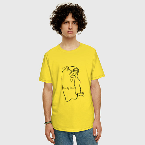 Мужская футболка оверсайз Любовь по Климту / Желтый – фото 3