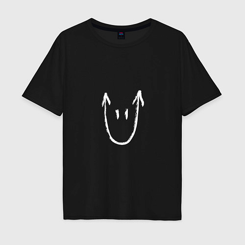 Мужская футболка оверсайз Devil Smiley / Черный – фото 1