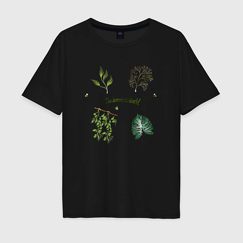Мужская футболка оверсайз The botanical world easy / Черный – фото 1