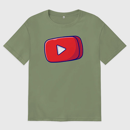 Мужская футболка оверсайз Кнопка play / Авокадо – фото 1