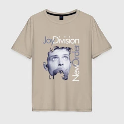 Футболка оверсайз мужская Joy Division - Ian Curtis, цвет: миндальный