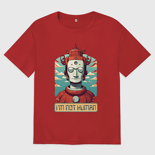 Мужская футболка оверсайз Я не человек / Красный – фото 1