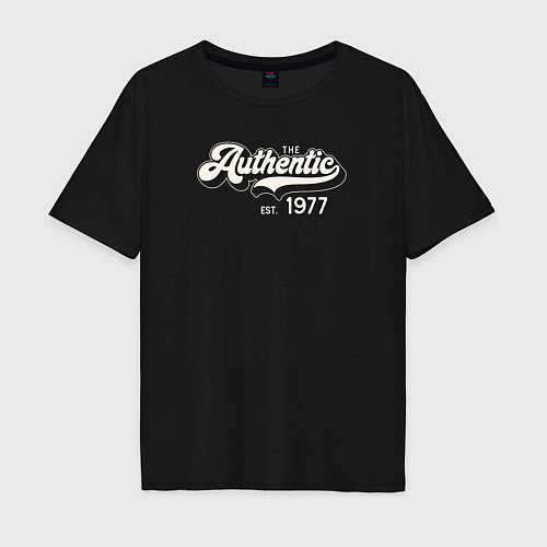 Мужская футболка оверсайз Authentic 1977 / Черный – фото 1