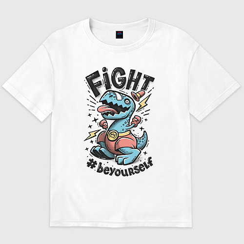 Мужская футболка оверсайз Fight Light / Белый – фото 1