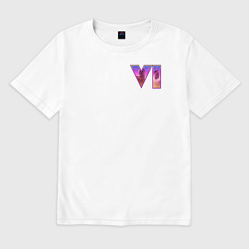 Мужская футболка оверсайз GTA VI - logo / Белый – фото 1