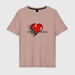 Мужская футболка оверсайз Влюблённое сердце
