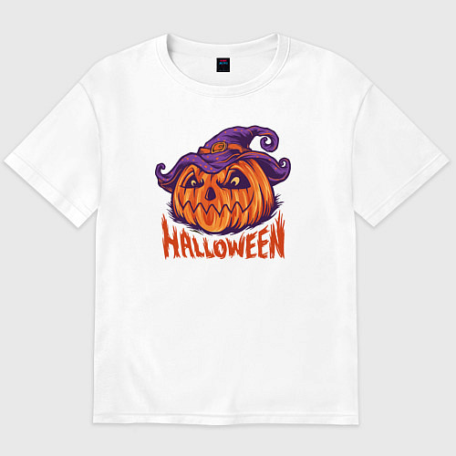 Мужская футболка оверсайз Halloween праздник / Белый – фото 1