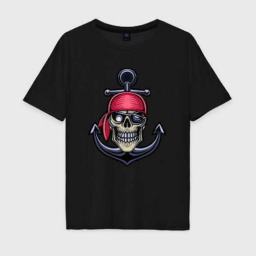 Мужская футболка оверсайз Мёртвый пират / Черный – фото 1