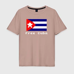 Футболка оверсайз мужская Free Cuba, цвет: пыльно-розовый
