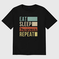 Мужская футболка оверсайз Eat sleep Palworld rpeat