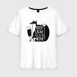 Мужская футболка оверсайз Лисичка с вином