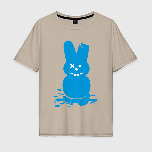 Мужская футболка оверсайз Blue bunny / Миндальный – фото 1