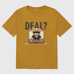 Мужская футболка оверсайз Плюшевый мишка деловой