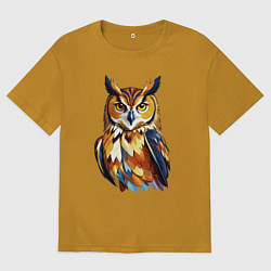 Мужская футболка оверсайз Мудрый филин