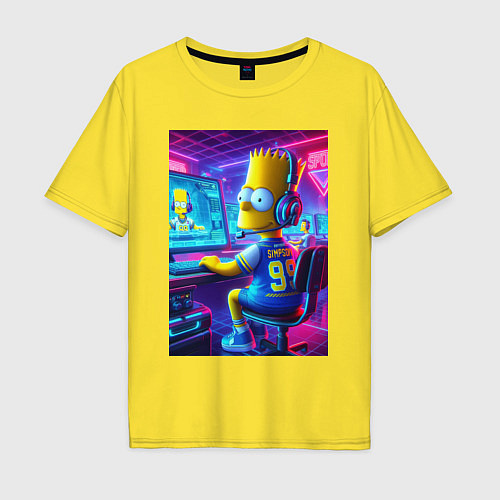 Мужская футболка оверсайз Bart Simpson - esports / Желтый – фото 1