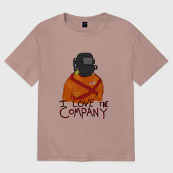 Футболка оверсайз мужская Lethal Company: I Love the Company, цвет: пыльно-розовый