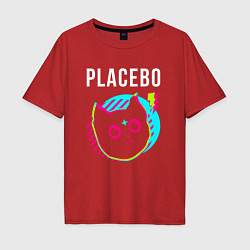 Мужская футболка оверсайз Placebo rock star cat