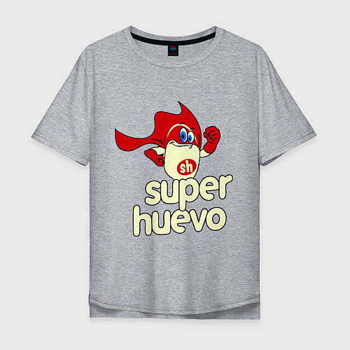 Мужская футболка оверсайз Super Huevo / Меланж – фото 1