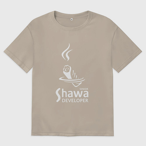 Мужская футболка оверсайз Senior shawa developer white / Миндальный – фото 1