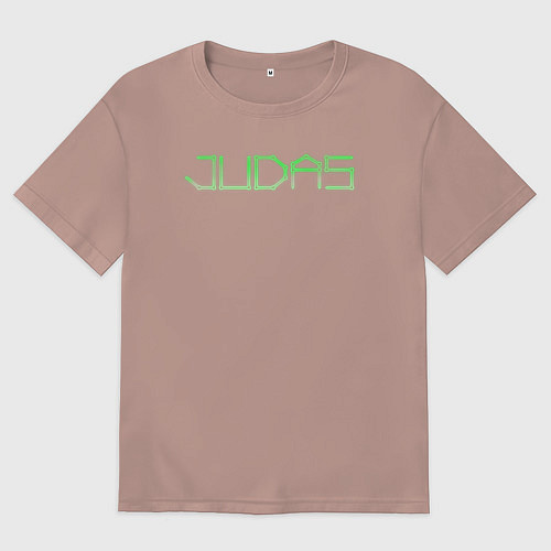 Мужская футболка оверсайз Judas logo / Пыльно-розовый – фото 1