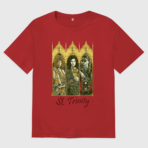 Мужская футболка оверсайз St trinity / Красный – фото 1