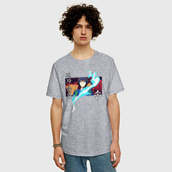 Футболка оверсайз мужская Сон Джин-Ву - Поднятие уровня в одиночку, цвет: меланж — фото 2