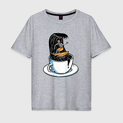 Футболка оверсайз мужская Кофейный серфер, цвет: меланж
