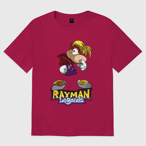 Мужская футболка оверсайз Rayman - legends / Маджента – фото 1