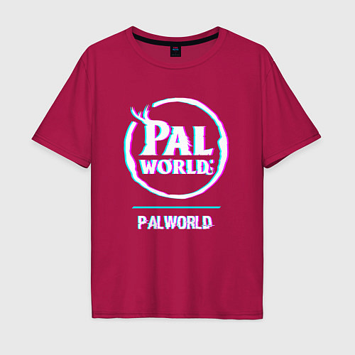 Мужская футболка оверсайз Palworld в стиле glitch и баги графики / Маджента – фото 1