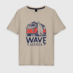 Футболка оверсайз мужская Wave seeker, цвет: миндальный