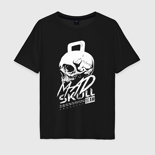 Мужская футболка оверсайз Mad skull crossfit / Черный – фото 1