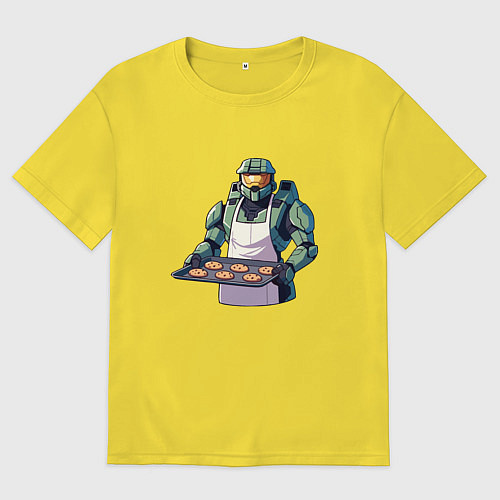 Мужская футболка оверсайз Мастер Чиф halo / Желтый – фото 1