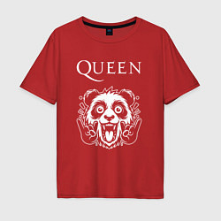 Мужская футболка оверсайз Queen rock panda