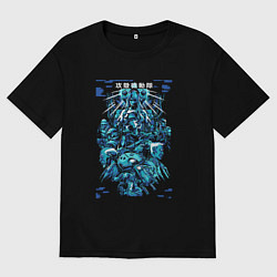 Футболка оверсайз мужская Призрак в доспехах арт, цвет: черный