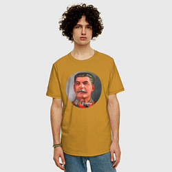 Футболка оверсайз мужская Stalin color, цвет: горчичный — фото 2