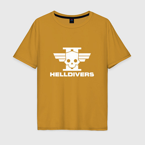 Мужская футболка оверсайз Helldivers 2: Logo / Горчичный – фото 1