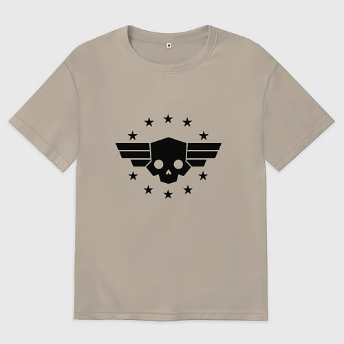 Мужская футболка оверсайз Helldivers 2: Stars Logo / Миндальный – фото 1