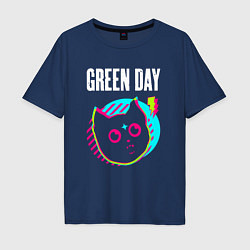 Мужская футболка оверсайз Green Day rock star cat
