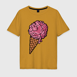 Мужская футболка оверсайз Brain ice cream